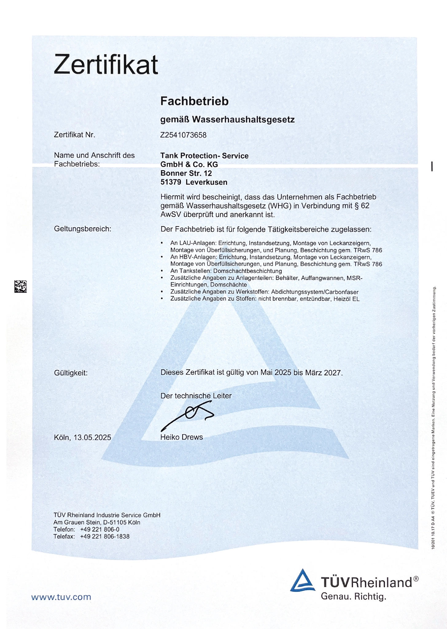 Zertifikat whg tps 2025 2027
